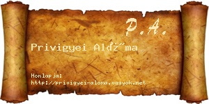 Privigyei Alóma névjegykártya